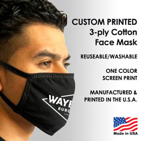 Custom printed cotton fabric face masks