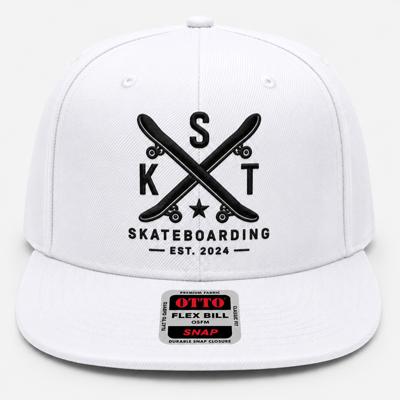 Custom embroidered pro flat bill six panel snapback hat