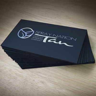 22pt Black Suede Business Cards