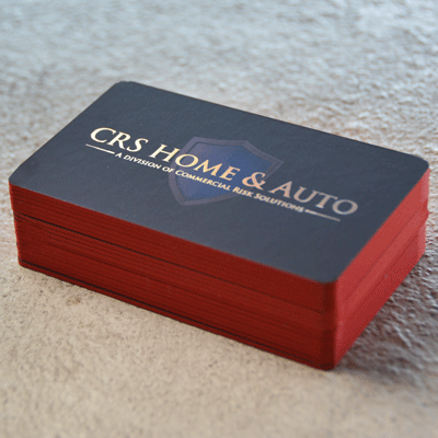 Premium specialty business cards with foil and painted edges