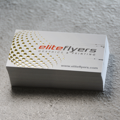 Velvet business cards with raised gold foil